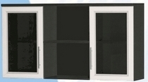 Антресоль большая с двумя стеклодверями ДЛЯ ГОСТИНОЙ АБС-2 Венге/Дуб выбеленный в Яровом - yarovoe.katalogmebeli.com | фото