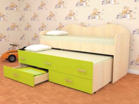 Кровать детская Нимфа двухместная 2.0 Венге/Дуб молочный в Яровом - yarovoe.katalogmebeli.com | фото 2