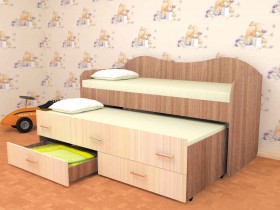 Кровать детская Нимфа двухместная 2.0 Венге/Дуб молочный в Яровом - yarovoe.katalogmebeli.com | фото 3
