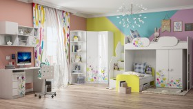 Детская комната Флер (Белый/корпус Выбеленное дерево) в Яровом - yarovoe.katalogmebeli.com | фото 3