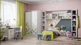 Детская комната Флер (Белый/корпус Выбеленное дерево) в Яровом - yarovoe.katalogmebeli.com | фото 1