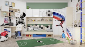 Детская комната Футбол ЧМ (Белый/Синий/корпус Клен) в Яровом - yarovoe.katalogmebeli.com | фото 2