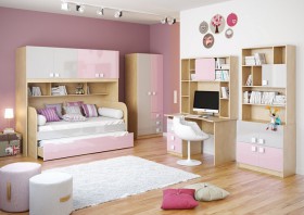 Детская комната Грэйси (Розовый/Серый/корпус Клен) в Яровом - yarovoe.katalogmebeli.com | фото 2