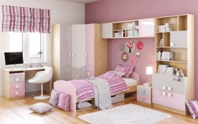 Детская комната Грэйси (Розовый/Серый/корпус Клен) в Яровом - yarovoe.katalogmebeli.com | фото 3