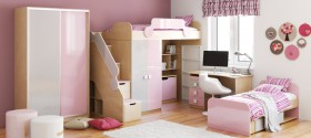 Детская комната Грэйси (Розовый/Серый/корпус Клен) в Яровом - yarovoe.katalogmebeli.com | фото 5