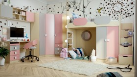 Детская комната Грэйси (Розовый/Серый/корпус Клен) в Яровом - yarovoe.katalogmebeli.com | фото