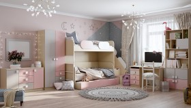 Детская комната Грэйси (Розовый/Серый/корпус Клен) в Яровом - yarovoe.katalogmebeli.com | фото 12
