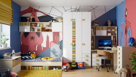 Детская комната Клаксон без машинок (Белый/корпус Клен) в Яровом - yarovoe.katalogmebeli.com | фото