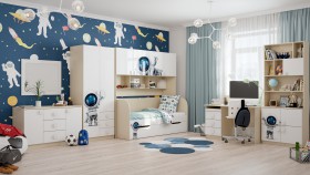 Детская комната Санни (Белый/корпус Клен) в Яровом - yarovoe.katalogmebeli.com | фото 3