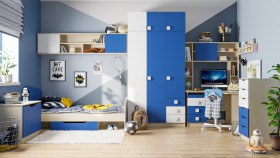 Детская комната Скай (Синий/Белый/корпус Клен) в Яровом - yarovoe.katalogmebeli.com | фото 1