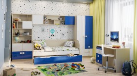 Детская комната Скай Люкс (Синий/Белый/корпус Клен) в Яровом - yarovoe.katalogmebeli.com | фото 1