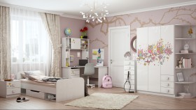 Детская комната Совушки (Белый/корпус Выбеленное дерево) в Яровом - yarovoe.katalogmebeli.com | фото 5