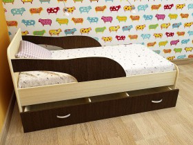Кровать детская Максимка Млечный дуб/Венге в Яровом - yarovoe.katalogmebeli.com | фото