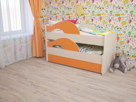 Кровать детская Радуга 1600 Млечный дуб/Венге в Яровом - yarovoe.katalogmebeli.com | фото 3