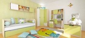 Диван-кровать Эппл (Зеленый/Белый/корпус Клен) в Яровом - yarovoe.katalogmebeli.com | фото 6