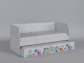 Диван-кровать Флёр (Белый/корпус Выбеленное дерево) в Яровом - yarovoe.katalogmebeli.com | фото