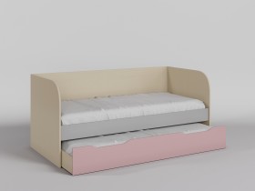 Диван-кровать Грэйси (Розовый/Серый/корпус Клен) в Яровом - yarovoe.katalogmebeli.com | фото