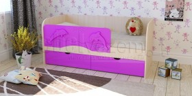 Друзья Кровать детская 2 ящика 1.6 Фиолетовый глянец в Яровом - yarovoe.katalogmebeli.com | фото 1