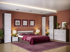 Спальня Нэнси (Венге/Белый глянец) в Яровом - yarovoe.katalogmebeli.com | фото 1