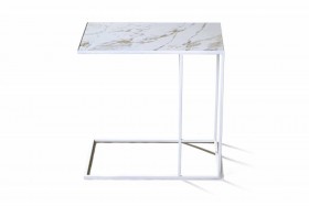 Журнальный столик Stone 018 (Прямоугольный) Металл/Керамика 500 Белый в Яровом - yarovoe.katalogmebeli.com | фото 2