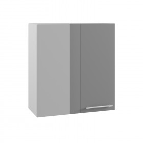 Угловой шкаф Капля ПУ 650 (Белый глянец/Серый/верхний/левый) в Яровом - yarovoe.katalogmebeli.com | фото