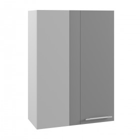 Шкаф верхний Капля ВПУ 650 (угловой/высокий/левый/Белый глянец/Серый) в Яровом - yarovoe.katalogmebeli.com | фото