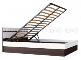 Ким кровать с подъемным механизмом 1,6 (Венге/белый глянец) в Яровом - yarovoe.katalogmebeli.com | фото 2
