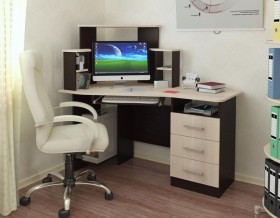 Компьютерный стол Каспер (венге/лоредо) в Яровом - yarovoe.katalogmebeli.com | фото