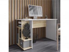 Компьютерный стол СКМ-6 белый/дуб сонома в Яровом - yarovoe.katalogmebeli.com | фото