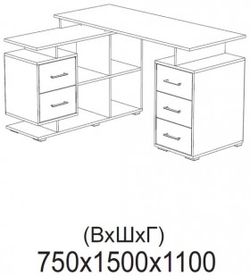 Компьютерный стол угловой СКМУ-3 белый в Яровом - yarovoe.katalogmebeli.com | фото 2