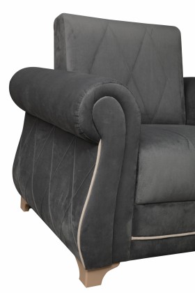 Кресло для отдыха "Порто" (велюр графит / микровельвет крем) в Яровом - yarovoe.katalogmebeli.com | фото 7