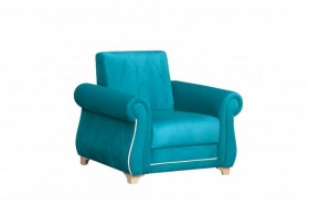 Кресло для отдыха "Порто" (велюр киви бирюза / микровельвет крем) в Яровом - yarovoe.katalogmebeli.com | фото 1