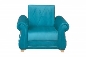 Кресло для отдыха "Порто" (велюр киви бирюза / микровельвет крем) в Яровом - yarovoe.katalogmebeli.com | фото 3
