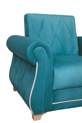 Кресло для отдыха "Порто" (велюр киви бирюза / микровельвет крем) в Яровом - yarovoe.katalogmebeli.com | фото 5