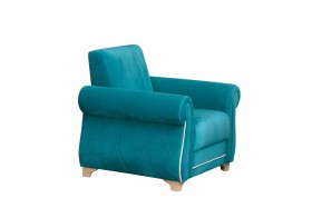 Кресло для отдыха "Порто" (велюр киви бирюза / микровельвет крем) в Яровом - yarovoe.katalogmebeli.com | фото 7