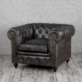Кресло кожаное Лофт Честер (акация) в Яровом - yarovoe.katalogmebeli.com | фото