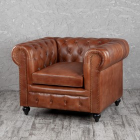Кресло кожаное Лофт Честер (кожа) в Яровом - yarovoe.katalogmebeli.com | фото