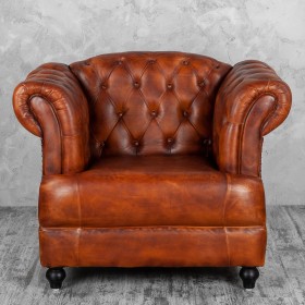 Кресло кожаное Лофт Честер-Нью (Коричневый, Рыжий) в Яровом - yarovoe.katalogmebeli.com | фото 7