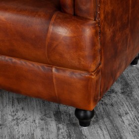 Кресло кожаное Лофт Честер-Нью (Коричневый, Рыжий) в Яровом - yarovoe.katalogmebeli.com | фото 8
