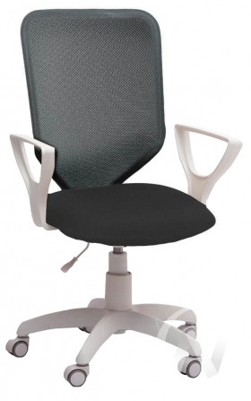 Кресло компьютерное Элегия S (белый/ткань сетка темно-серая) в Яровом - yarovoe.katalogmebeli.com | фото