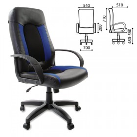 Кресло офисное BRABIX Strike EX-525 (сине-черный) в Яровом - yarovoe.katalogmebeli.com | фото