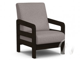 Кресло отдыха Вега-34 (венге лак/UNO ROSY-GREY) в Яровом - yarovoe.katalogmebeli.com | фото