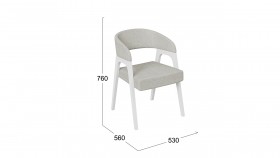 Кресло «Техас 1» (Белый матовый/Шенилл Estetica Moonstone №221) в Яровом - yarovoe.katalogmebeli.com | фото 2