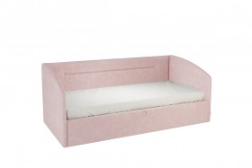 Кровать 0.9 Альба Софа (Нежно-розовый велюр) в Яровом - yarovoe.katalogmebeli.com | фото