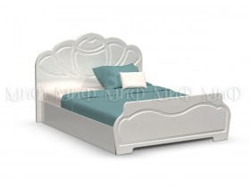 Кровать 1,4м Гармония (Белый/Белый глянец) в Яровом - yarovoe.katalogmebeli.com | фото