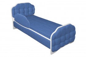 Кровать 160 Атлет 29 Синий (мягкий бортик) в Яровом - yarovoe.katalogmebeli.com | фото