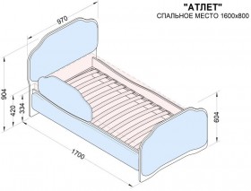 Кровать 160 Атлет 96 Серый (мягкий бортик) в Яровом - yarovoe.katalogmebeli.com | фото 2