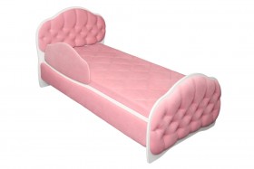 Кровать 160 Гармония 36 Светло-розовый (мягкий бортик) в Яровом - yarovoe.katalogmebeli.com | фото