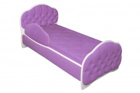 Кровать 160 Гармония 67 Светло-фиолетовый (мягкий бортик) в Яровом - yarovoe.katalogmebeli.com | фото