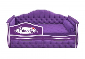 Кровать 160 серии Иллюзия 2 ящика 32 Фиолетовый (мягкие боковые накладки/подушка валик) в Яровом - yarovoe.katalogmebeli.com | фото 1